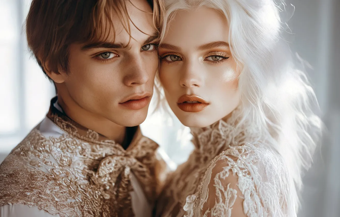 Photo wallpaper look, girl, love, face, pose, portrait, makeup, fantasy