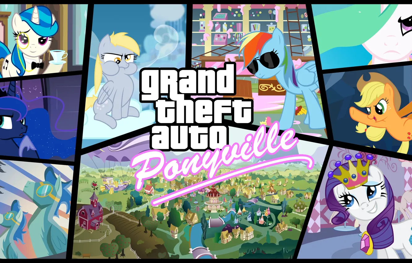 Photo wallpaper My Little Pony, gta, MLP:FIM, Grand theaft auto, Equestria, mlp