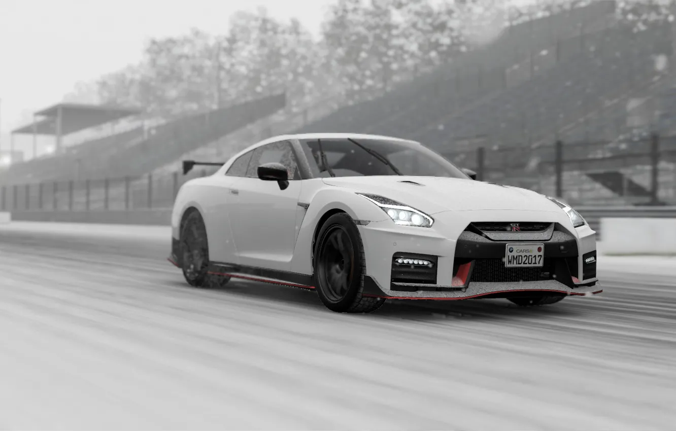 Photo wallpaper Winter, Nissan, GT-R, Nismo, Project CARS 2