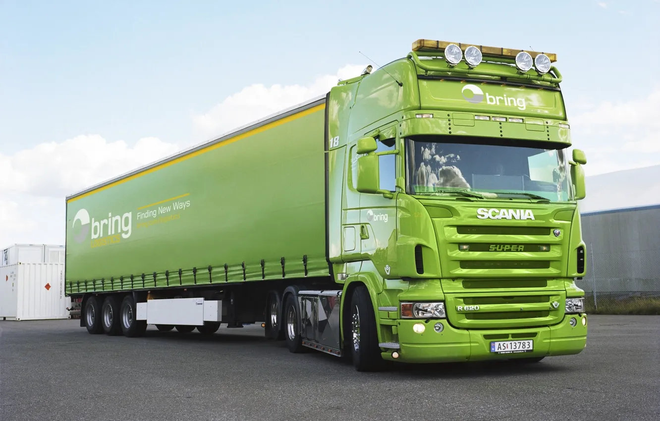 Photo wallpaper Green, Truck, Scania, Tractor, The truck, R620