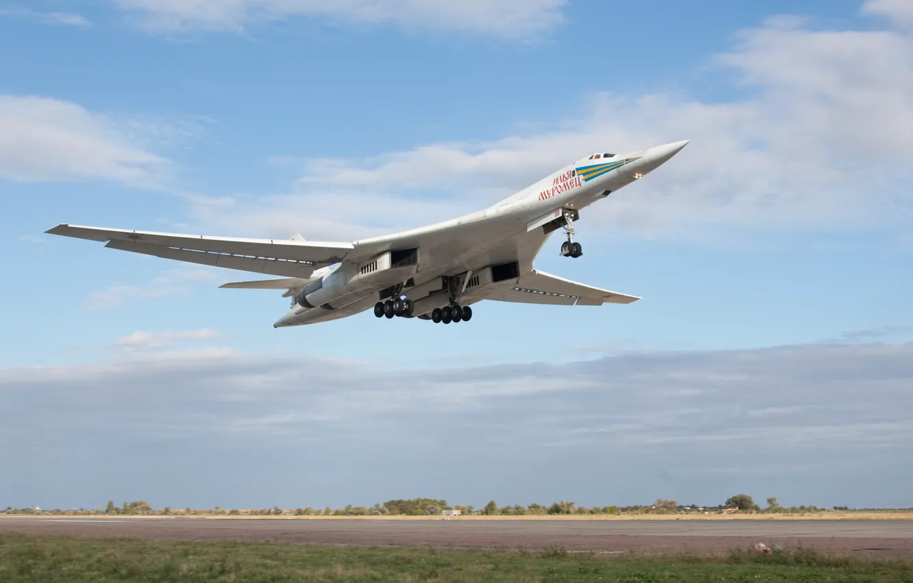 Photo wallpaper the sky, the rise, strategic, The Tu-160, supersonic, bomber bomber, "White Swan"