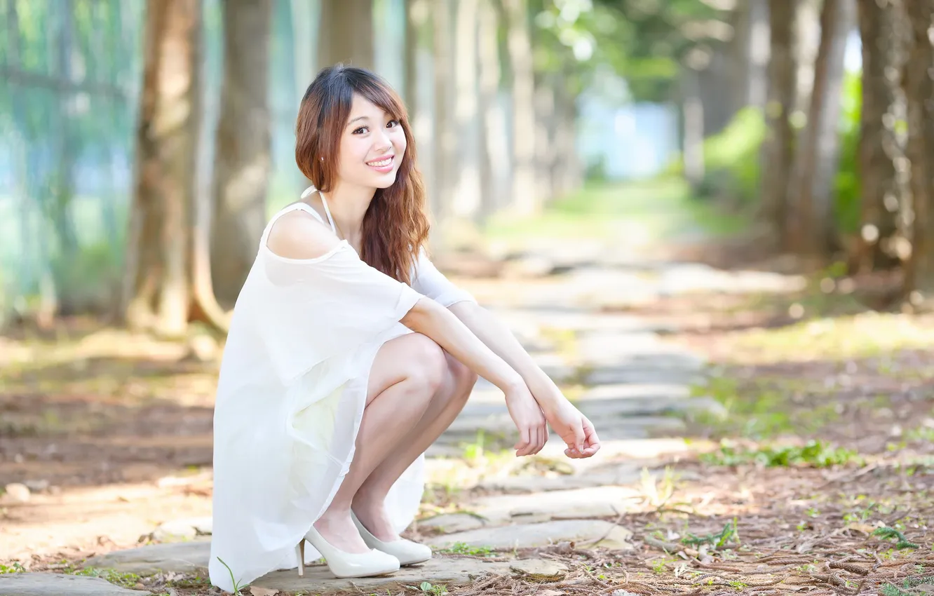 Photo wallpaper girl, smile, mood