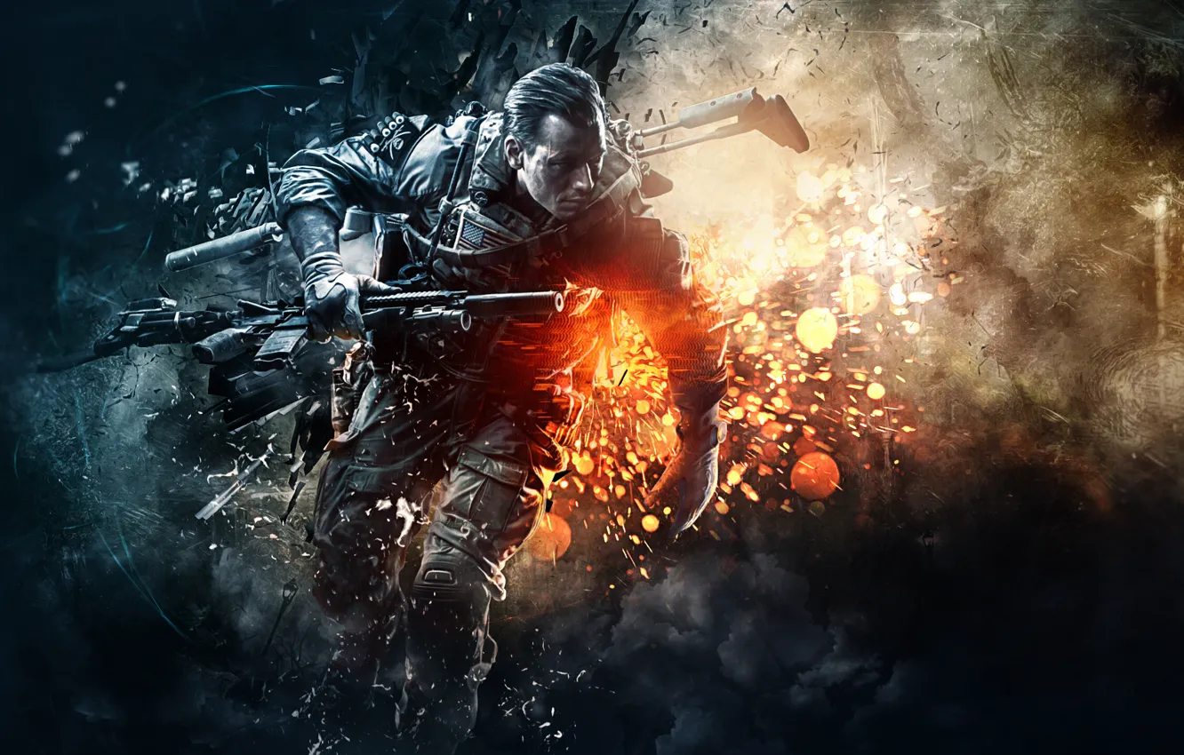 Photo wallpaper Electronic Arts, Soldier, Battlefield 4, Video Game, EA Digital Illusions CE, Expansion Pack, US special …