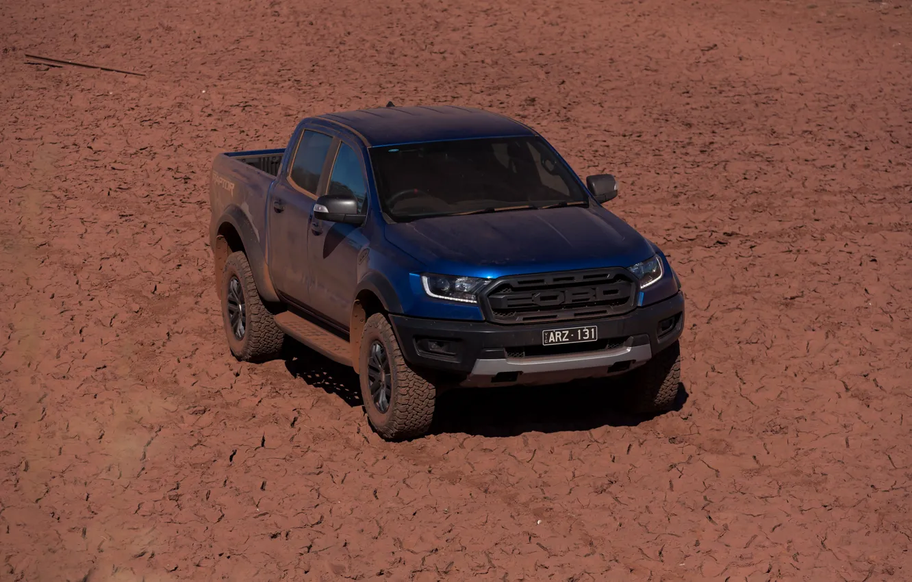 Photo wallpaper blue, earth, Ford, Raptor, pickup, 2018, Ranger