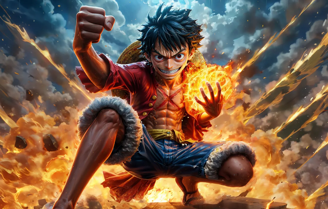 Photo wallpaper guy, One Piece, AI ART, neural network