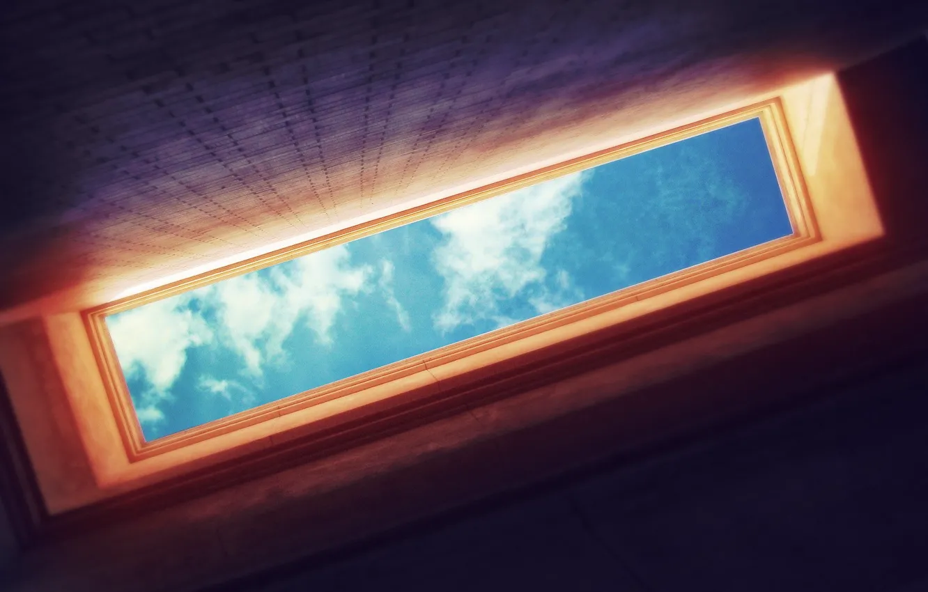 Photo wallpaper the sky, clouds, well