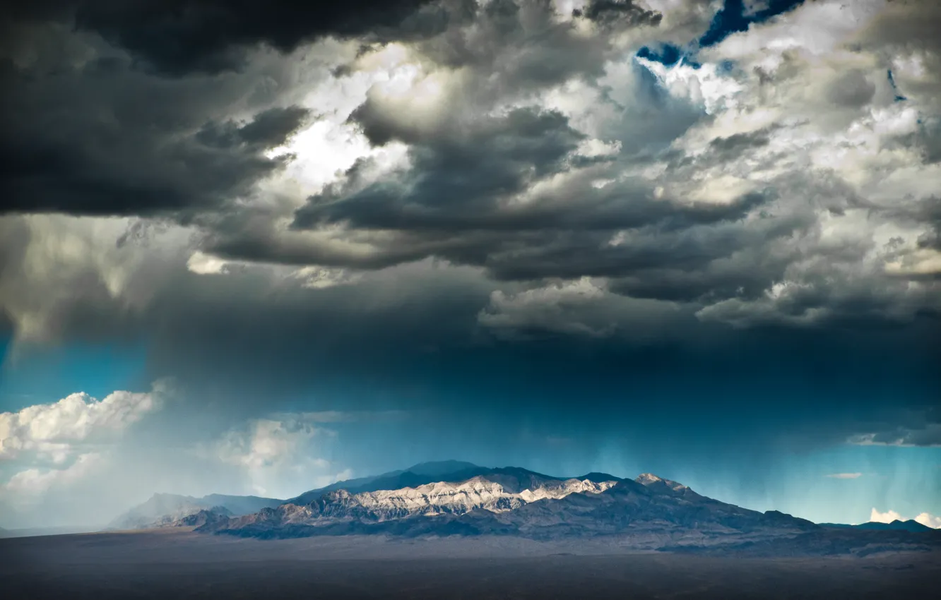 Photo wallpaper the sky, clouds, mountains, desert, Landscapes, storms, las vegas, Las Vegas