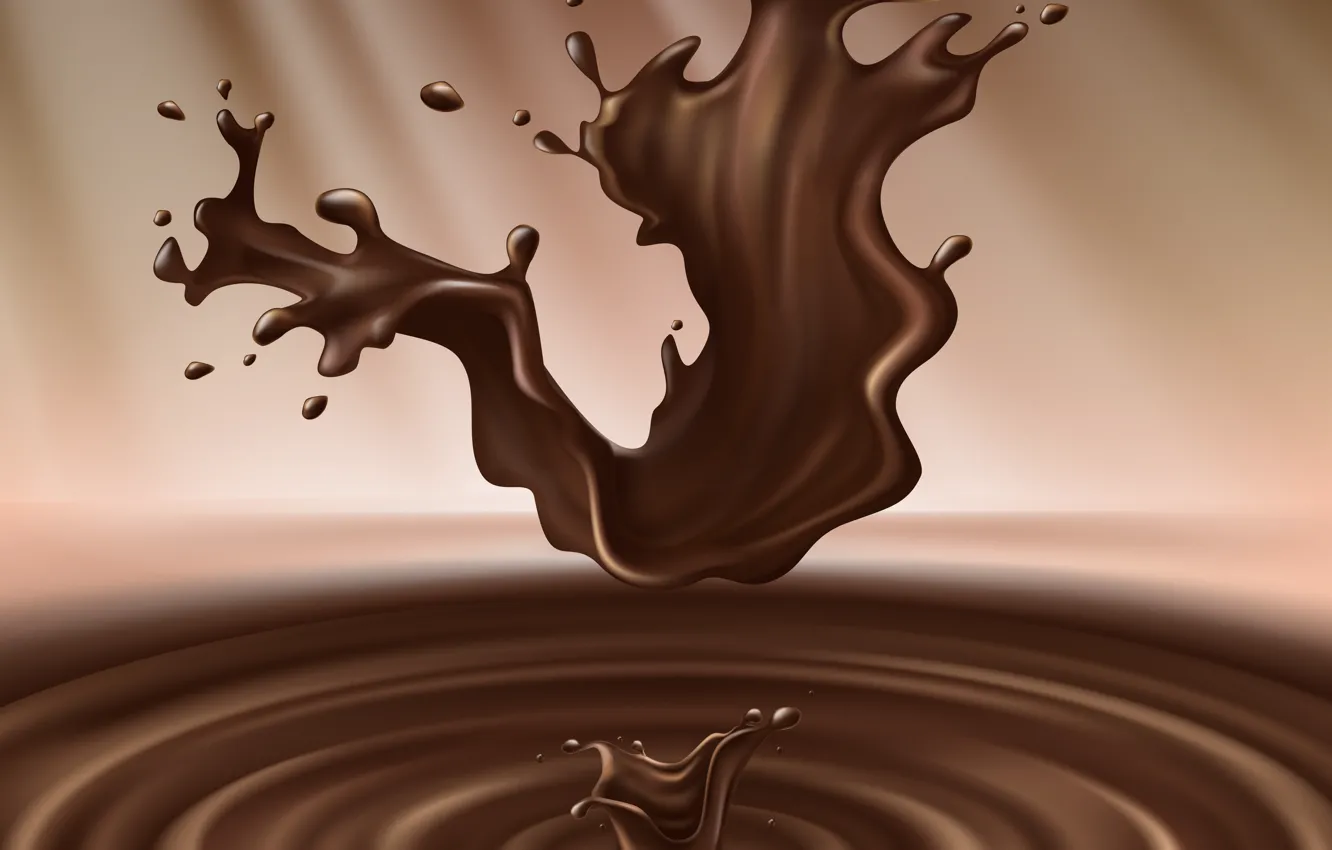 Photo wallpaper drops, chocolate, Bruzgi, Plesk