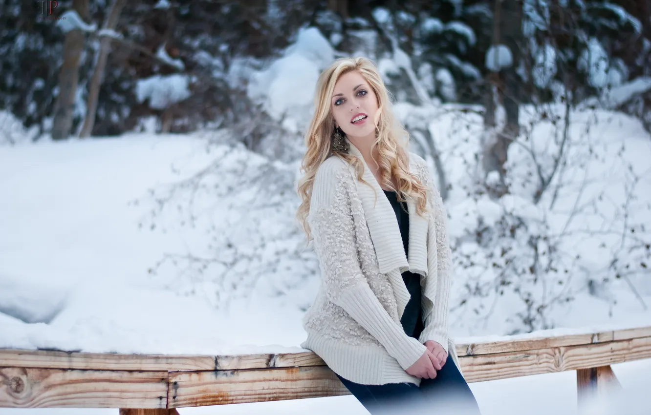 Photo wallpaper winter, girl, McKenna