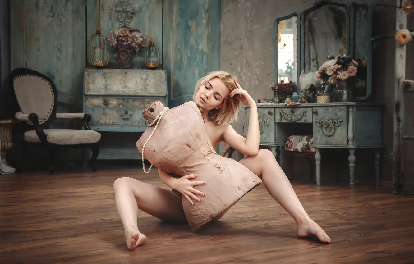 Photo wallpaper girl, room, naked, dummy, Dmitry Rogozhkin