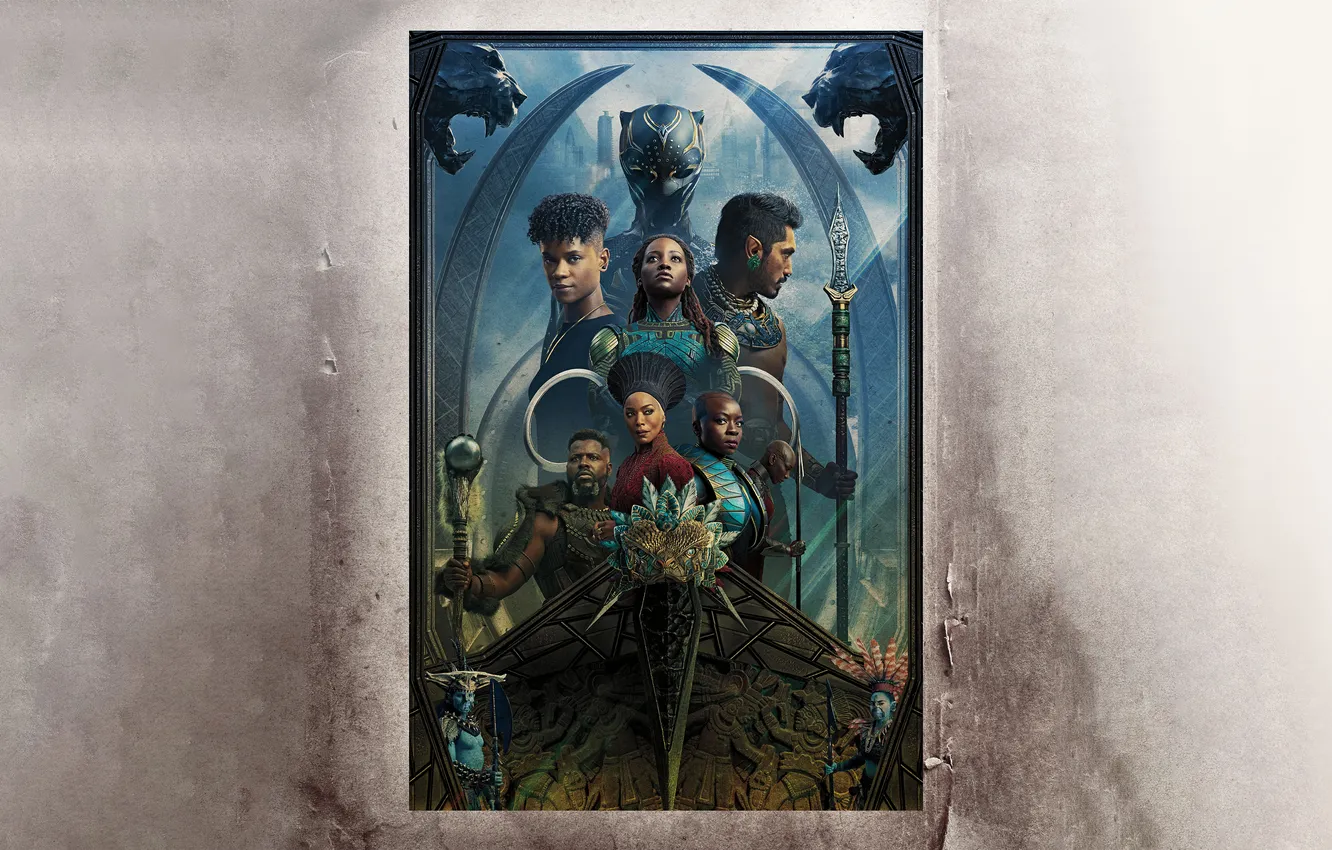 Photo wallpaper background, fiction, poster, characters, Marvel, comic, Black Panther: Wakanda Forever, Black Panther: Wakanda Forever