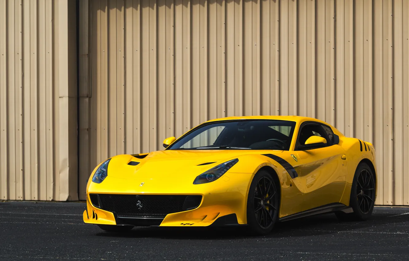 Photo wallpaper Ferrari, Yellow, F12, TDF