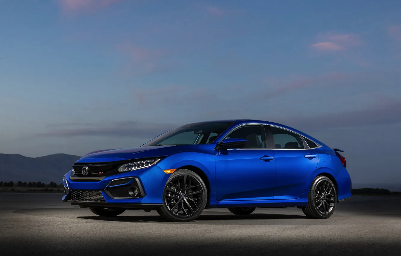Photo wallpaper blue, Honda, sedan, Civic, four-door, 2020, 2019, You Sedan