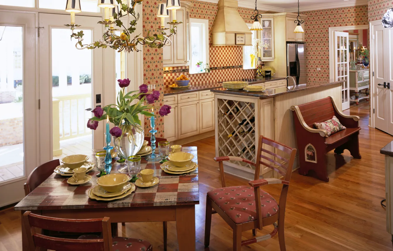 Photo wallpaper design, style, interior, kitchen, dining room