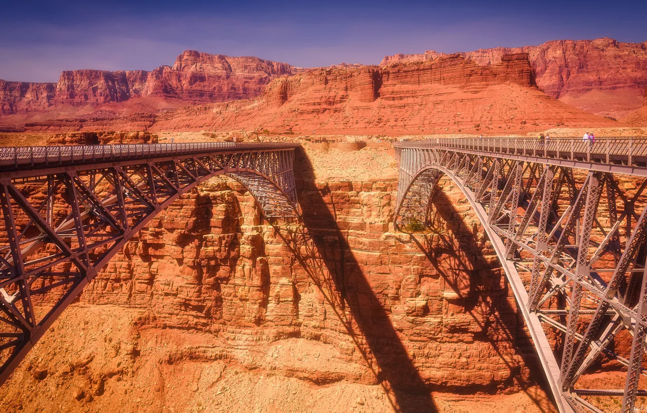 Photo wallpaper United States, Arizona, Marble Canyon, two bridges