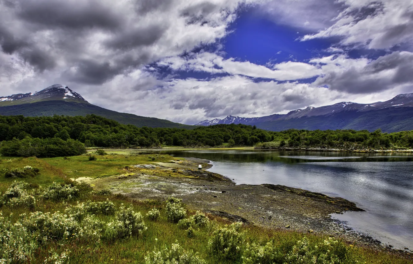 Photo wallpaper the sky, clouds, mountains, Argentina, Argentina, Ushuaia, Tierra del Fuego