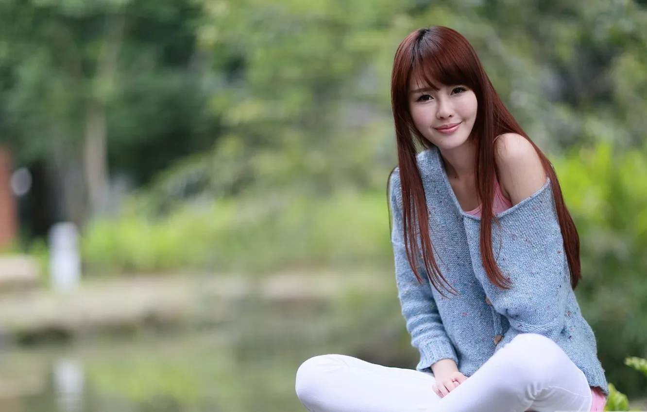 Photo wallpaper look, girl, Asian