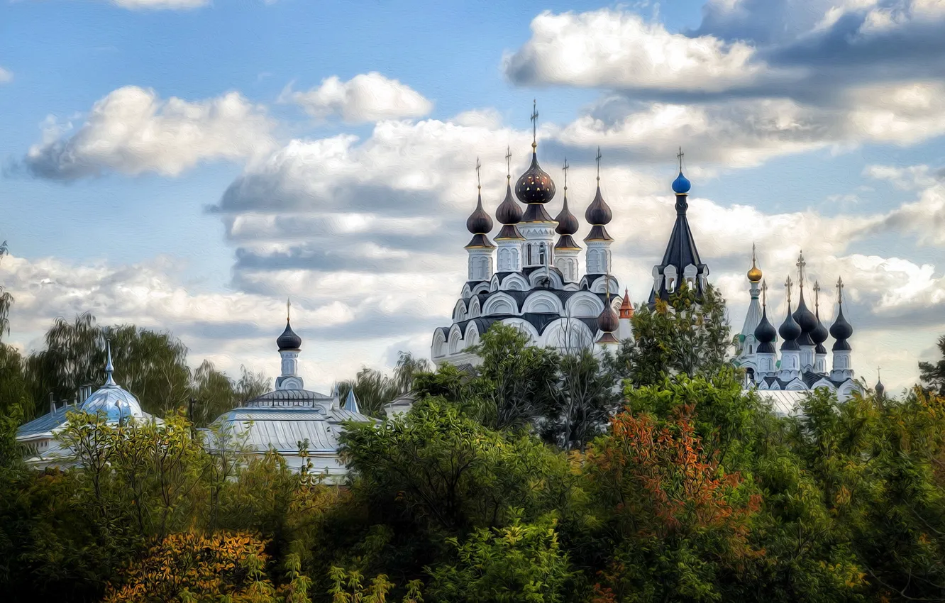 Photo wallpaper style, Annunciation and Holy Trinity monasteries, imitation butter