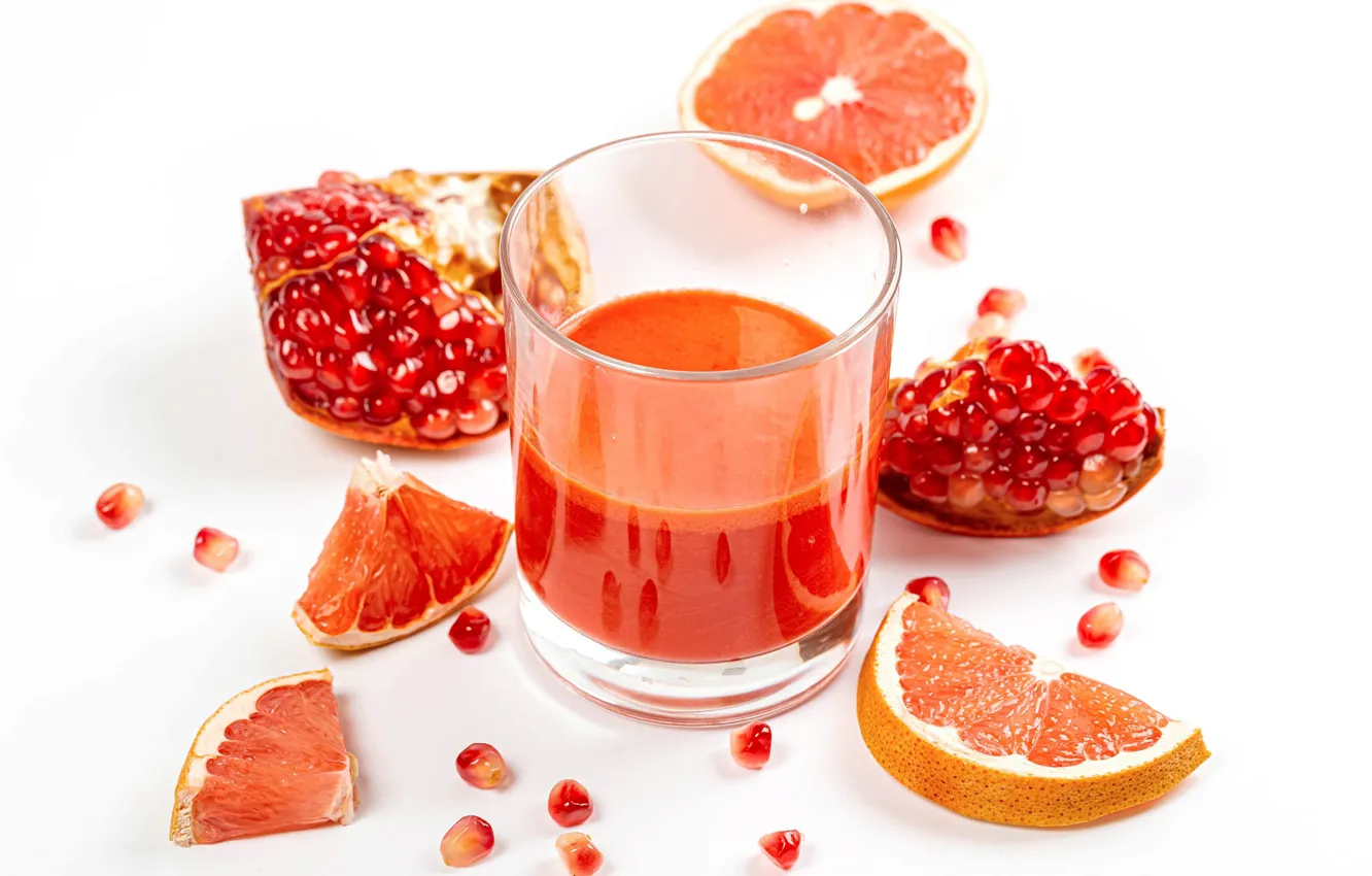 Photo wallpaper juice, grapefruit, garnet
