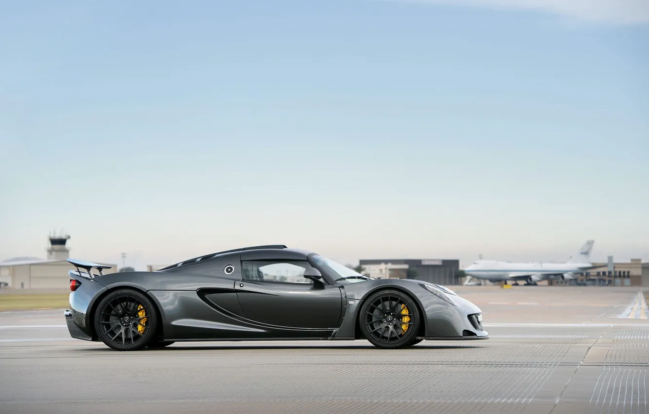 Photo wallpaper The plane, Machine, Hennessey, Coupe, Venom, The view from the side