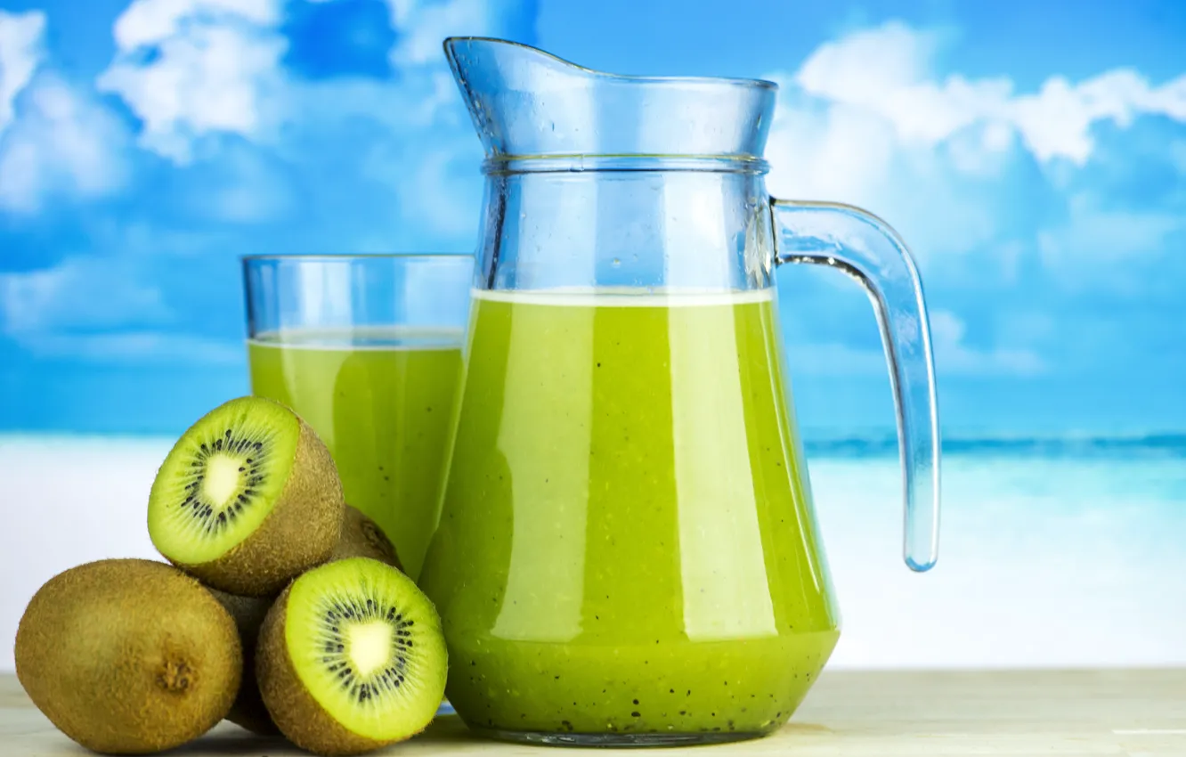 Photo wallpaper background, kiwi, cocktail