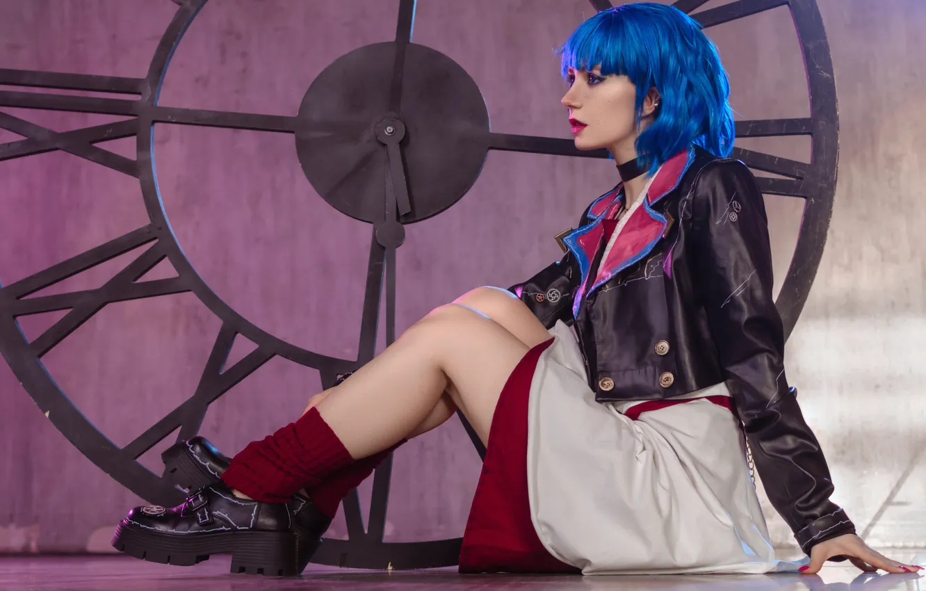 Photo wallpaper model, women, cosplay, Jinx (League of Legends), Maria Krikova, Arcane (League of Legends)