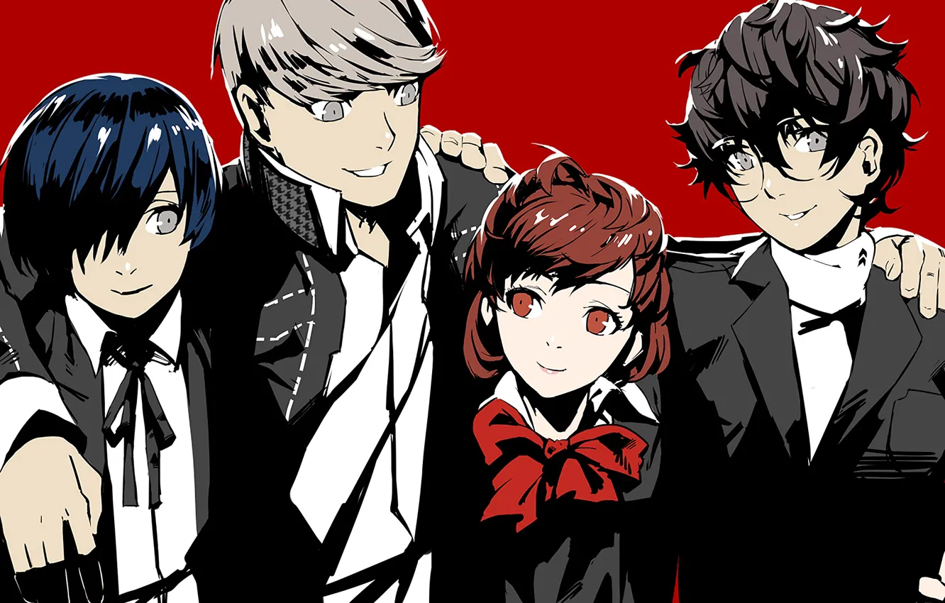 Photo wallpaper the game, anime, art, friends, characters, Person 5, Persona 5
