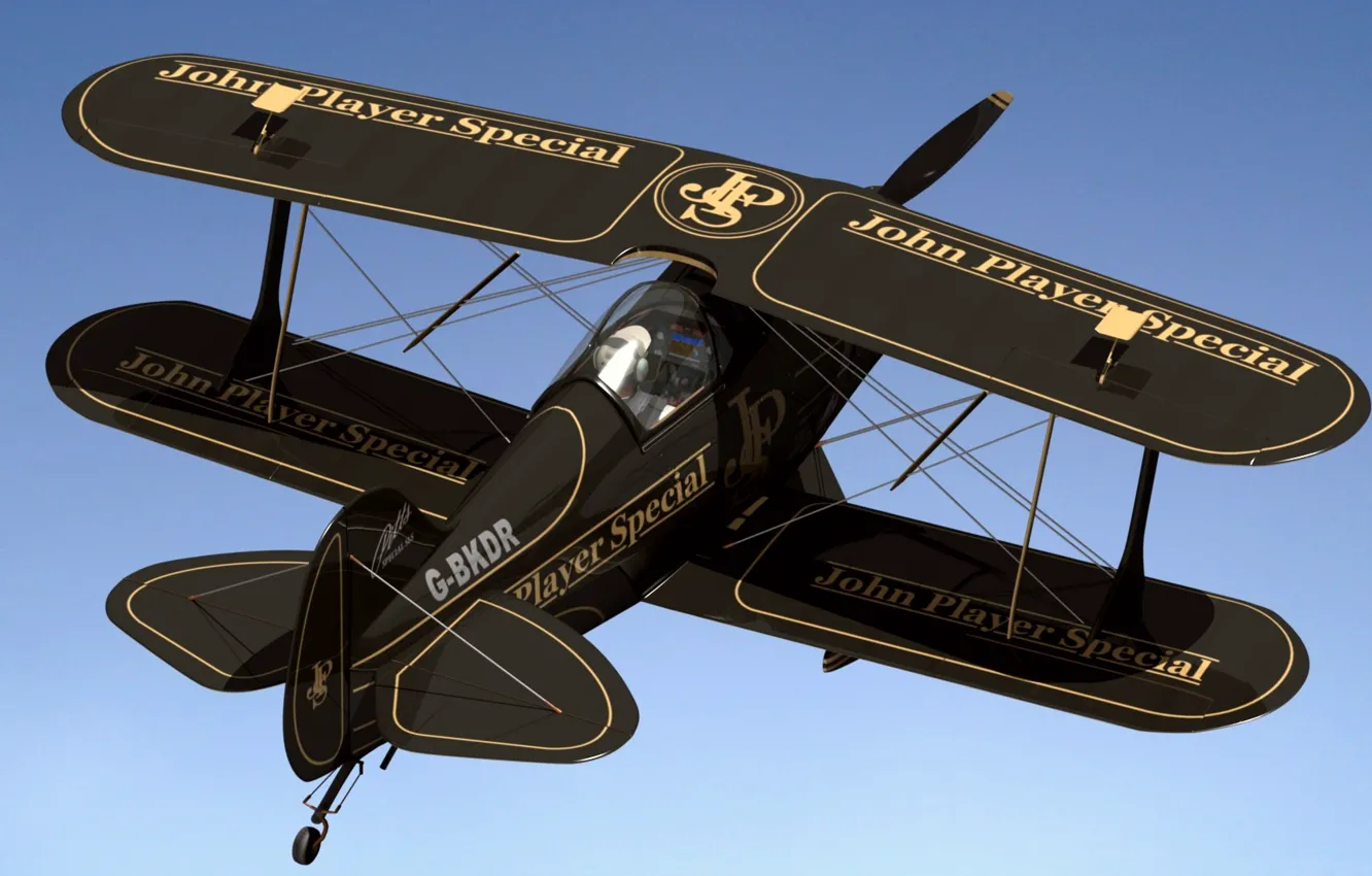 Photo wallpaper style, biplane, Pitts S1 Special, 3D model