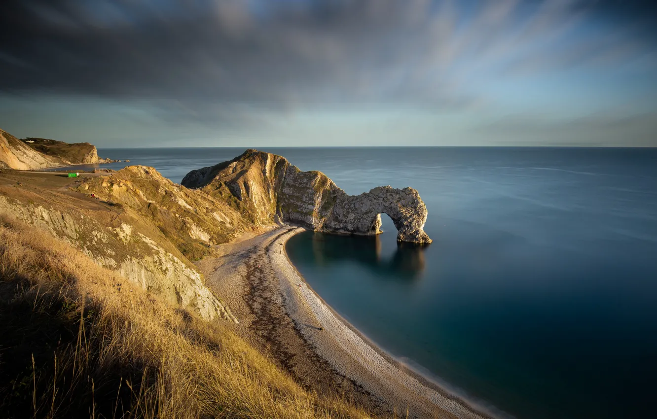 Photo wallpaper rocks, coast, England, arch