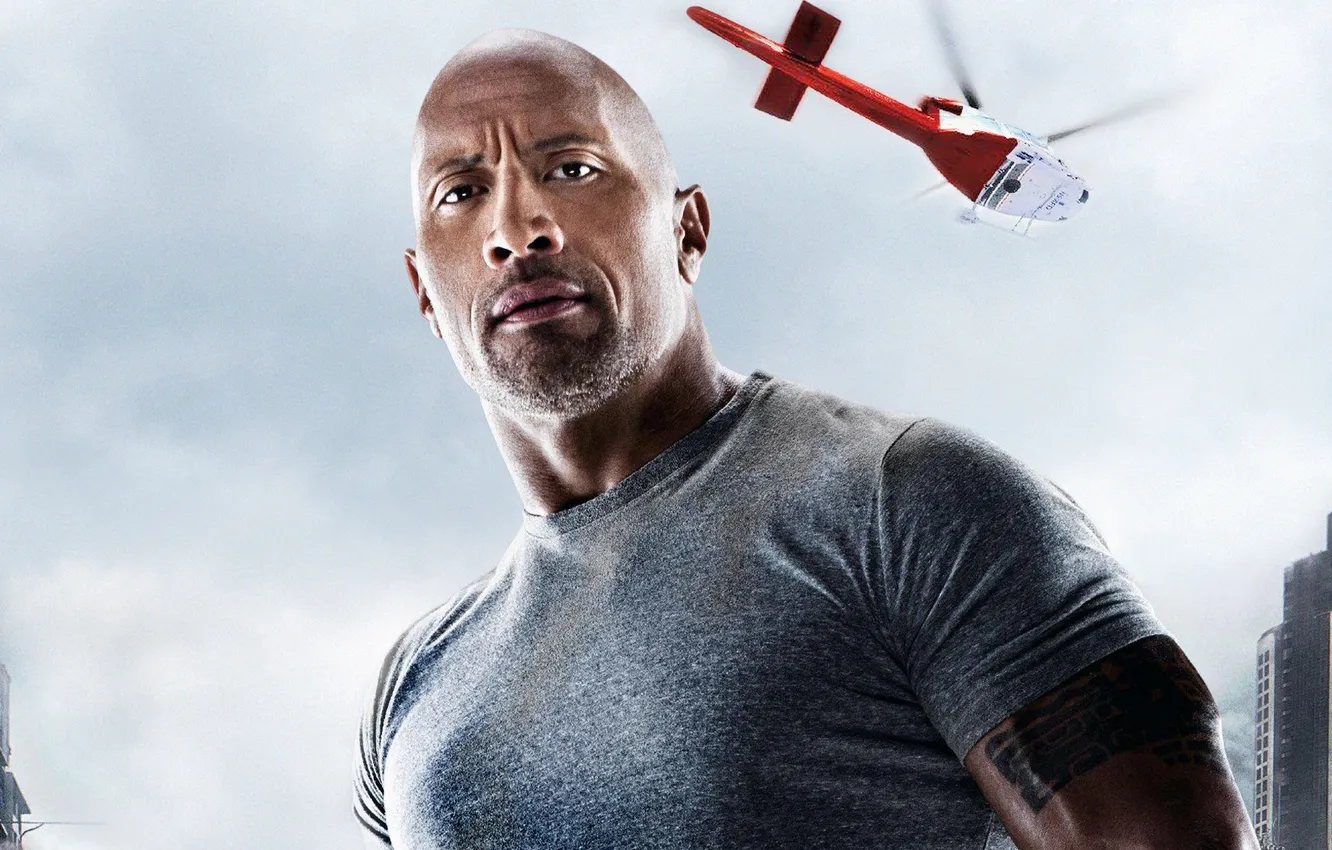 Photo wallpaper helicopter, Dwayne Johnson, Dwayne Johnson, San Andreas, Fault San Andreas