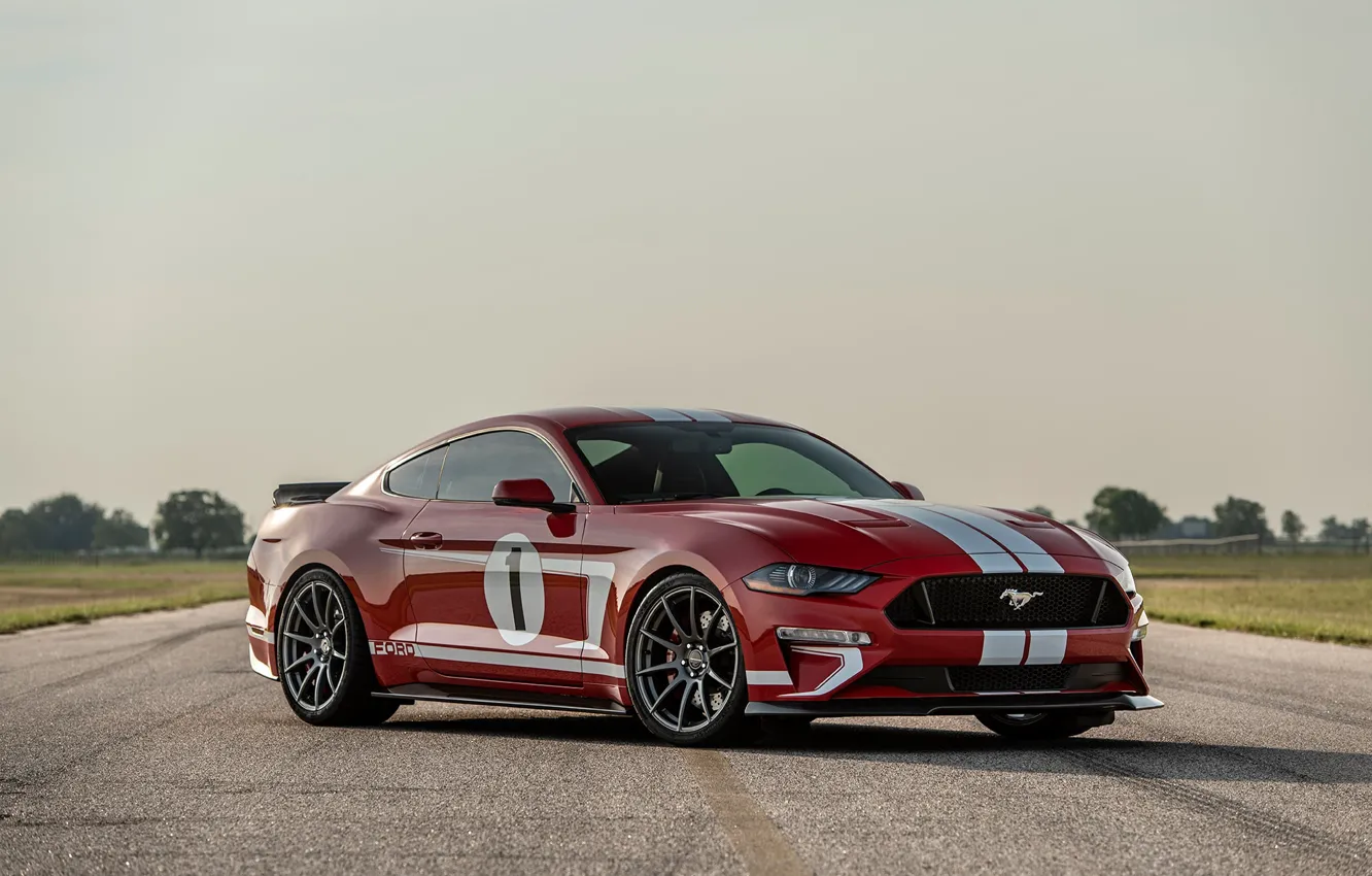 Photo wallpaper Mustang, Ford, 2018, Hennessey, Edition, Heritage, 808 HP