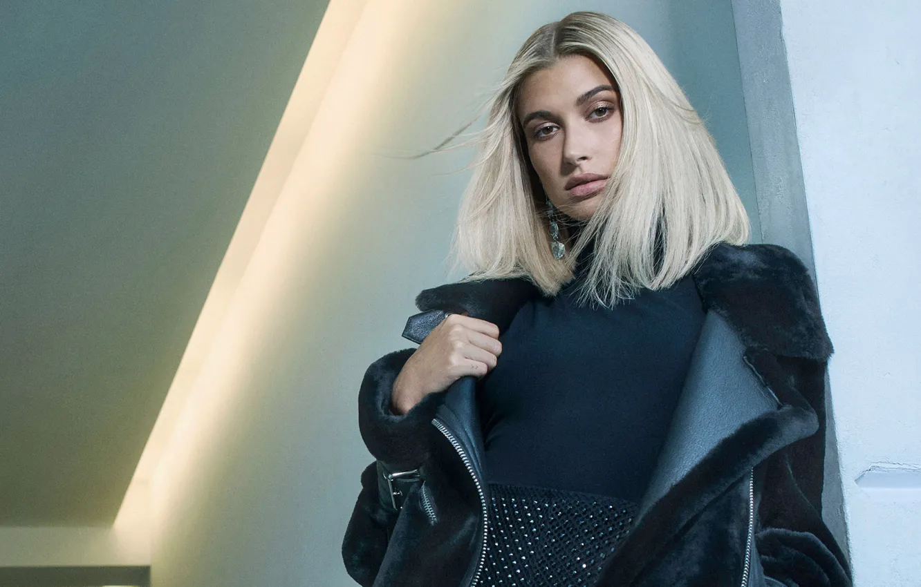 Photo wallpaper look, girl, pose, style, model, hair, jacket, blonde