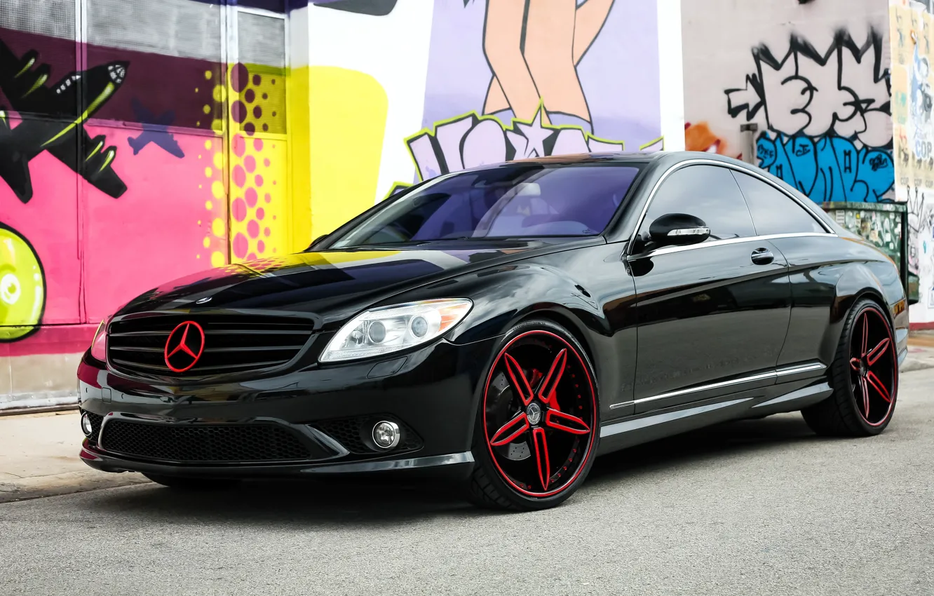 Photo wallpaper Mercedes, wheels, with, and, custom, color, full, brake