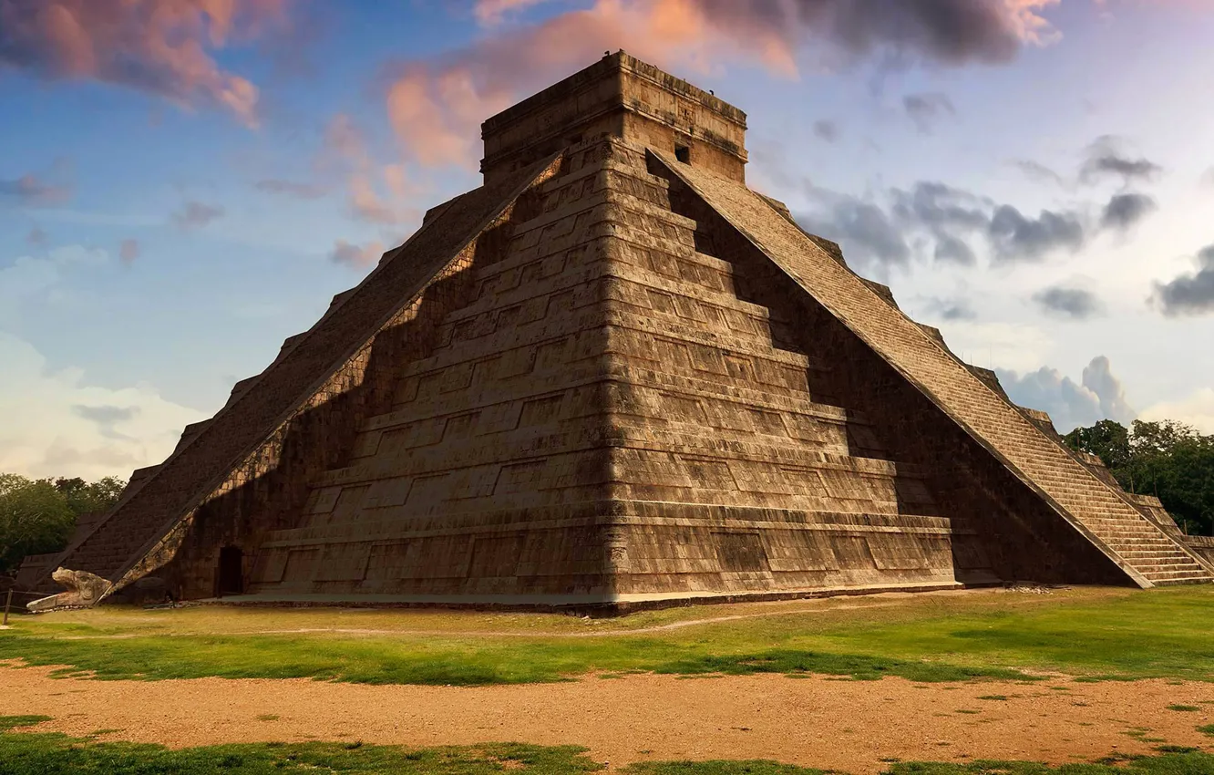 Photo wallpaper Mexico, Chichen Itza, the pyramid of Kukulkan