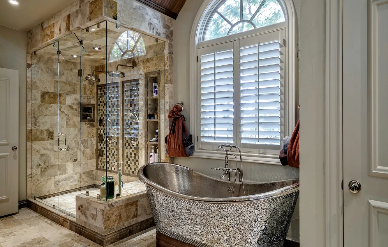 Photo wallpaper design, style, shower, bath, bathroom, decor