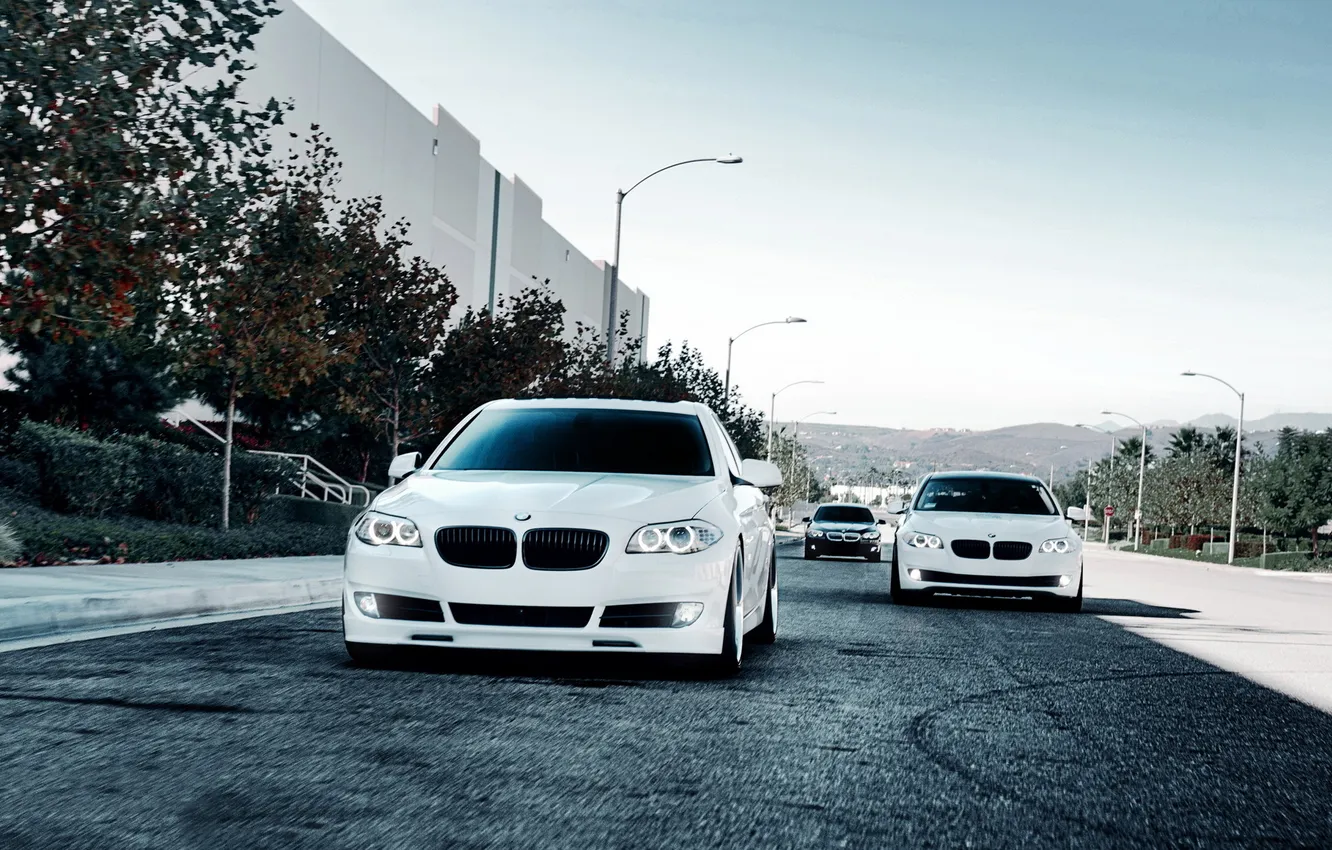 Photo wallpaper tuning, BMW, white, 1013mm, bmw 5