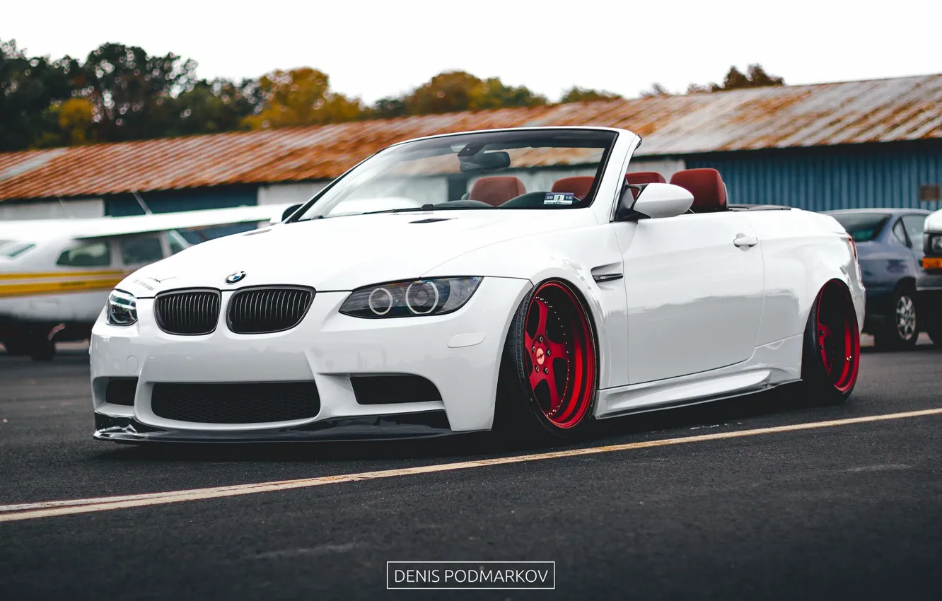 Photo wallpaper bmw, turbo, red, white, tuning, coupe, power, cabrio