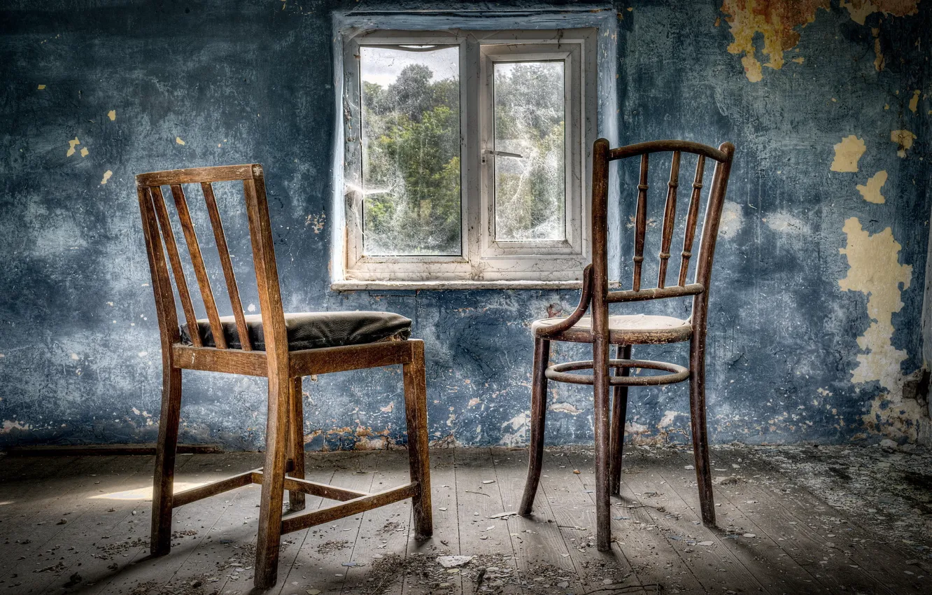 Photo wallpaper room, chairs, window