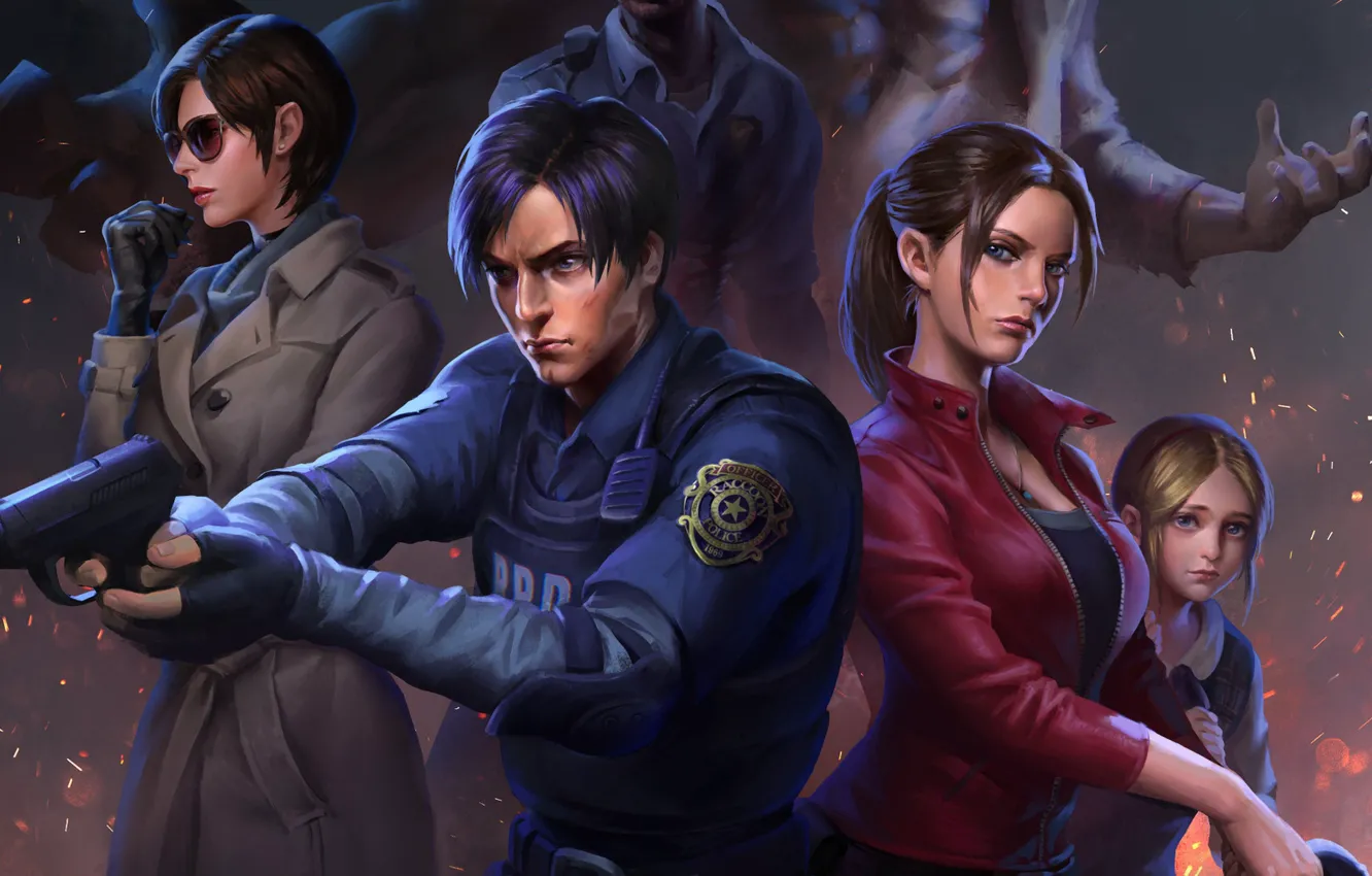 Photo wallpaper gun, the game, art, characters, Residen Evil 5