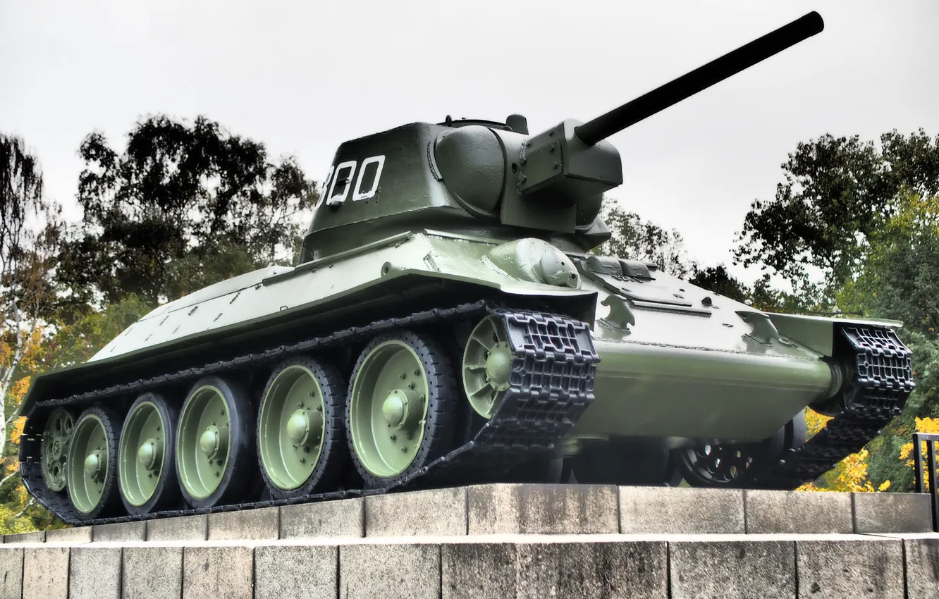 Photo wallpaper war, monument, tank, great, average, period, Domestic, T-34