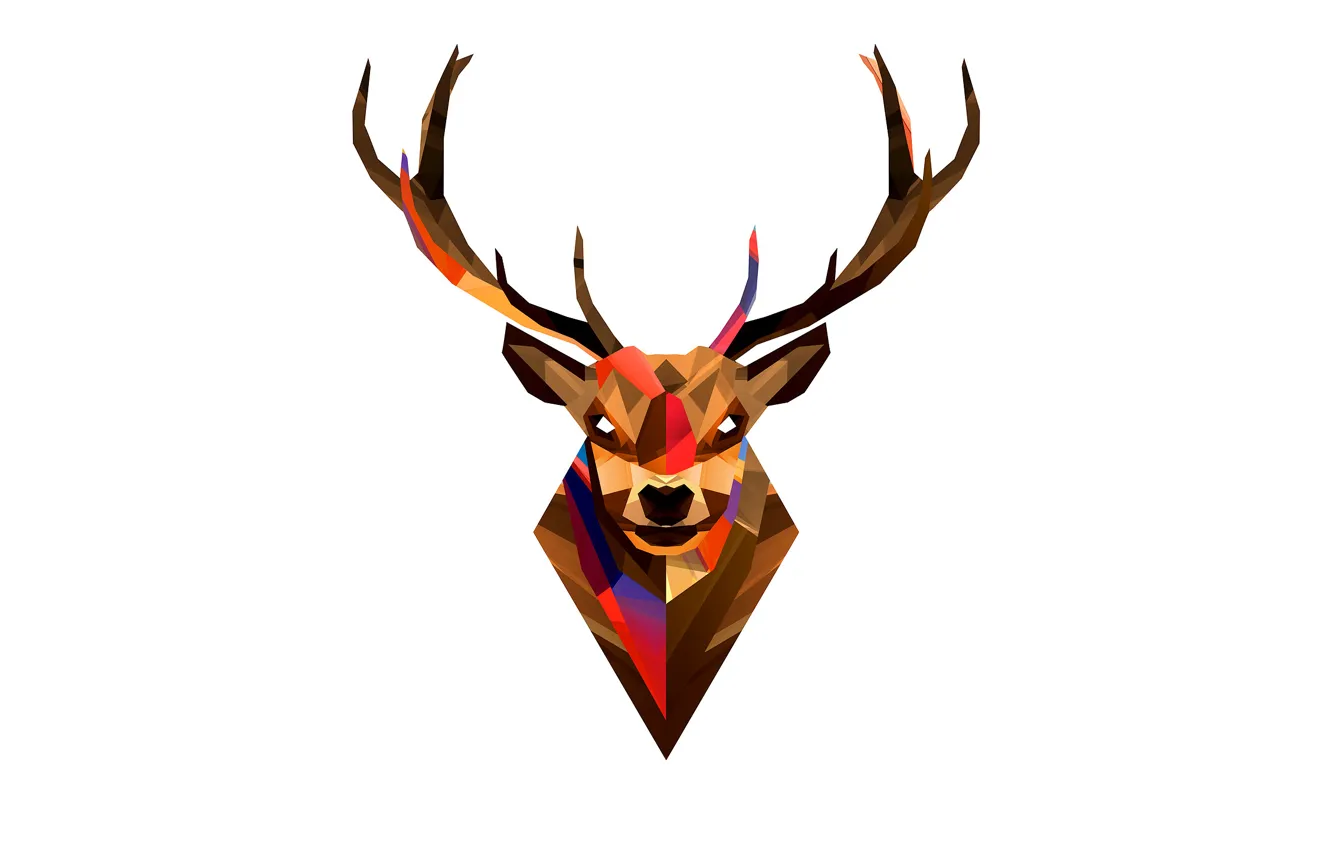Photo wallpaper animals, abstraction, graphics, color, deer, horns