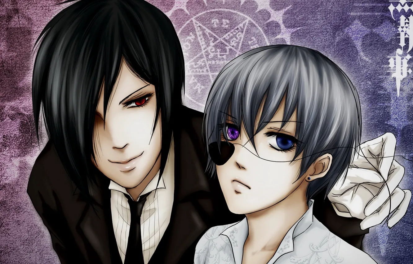 Photo wallpaper art, Sebastian Michaelis, Ciel Phantomhive, dark Butler