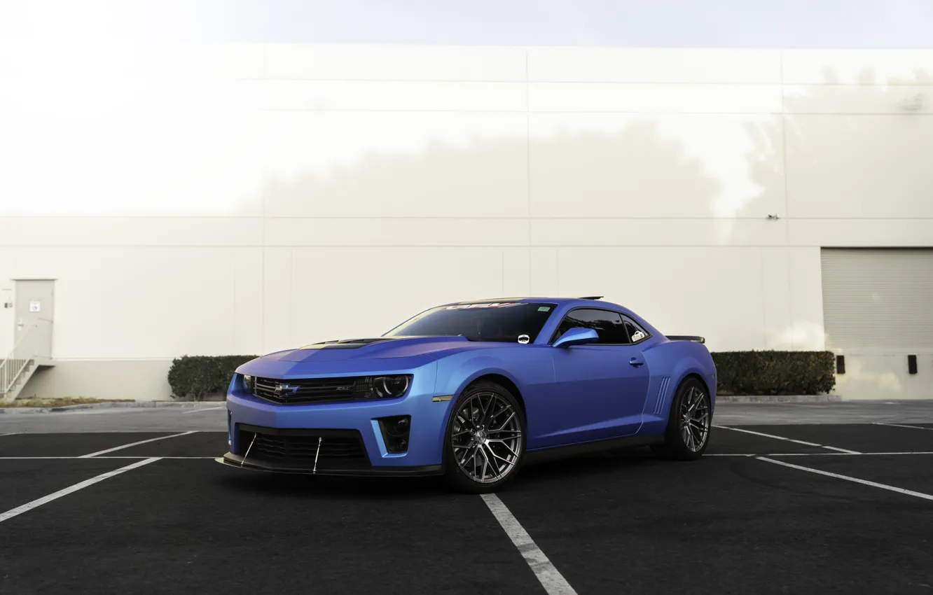 Photo wallpaper Camaro, Blue, ZL1