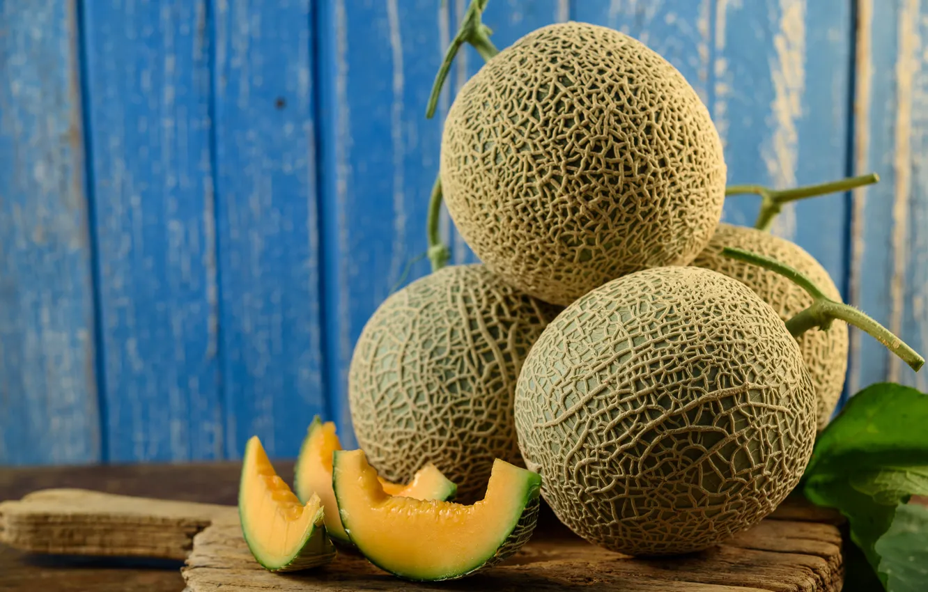 Photo wallpaper slices, ripe, delicious, melon