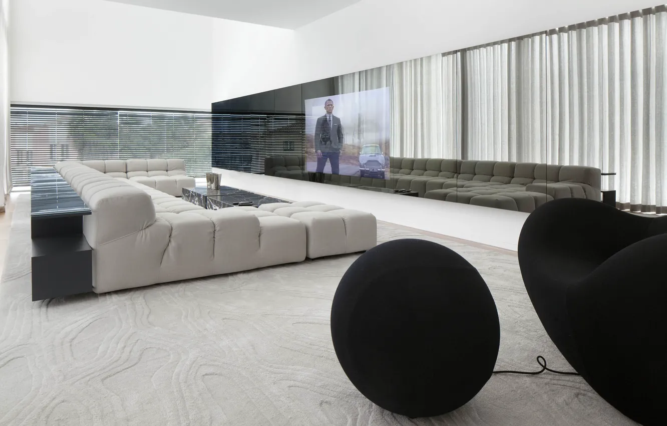 Photo wallpaper design, style, interior, home theater, living room, Estoril Villa, by Gavinho