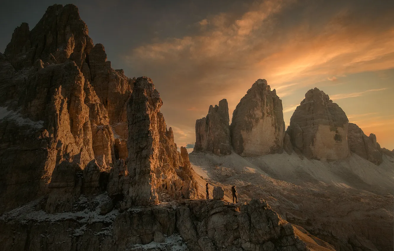Photo wallpaper mountains, stones, rocks, The Dolomites