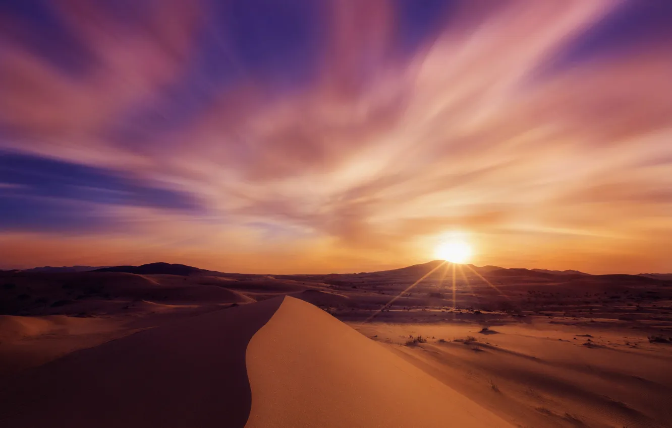 Photo wallpaper sand, the sun, desert, dunes