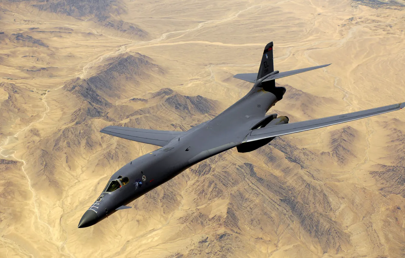 Photo wallpaper desert, the plane, desert, military, military, airplane, B1-B Lancer