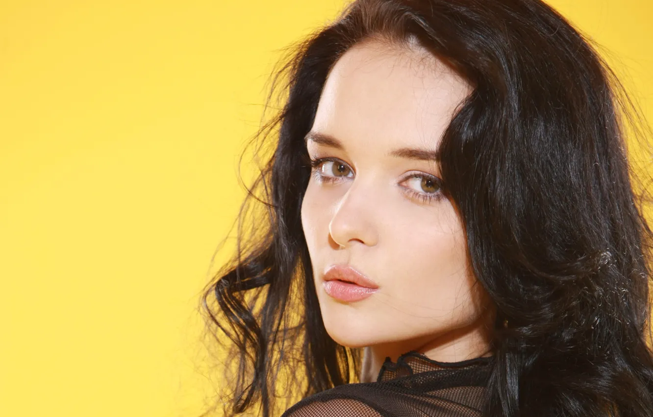 Photo wallpaper look, girl, model, hair, portrait, brunette, hairstyle, lips