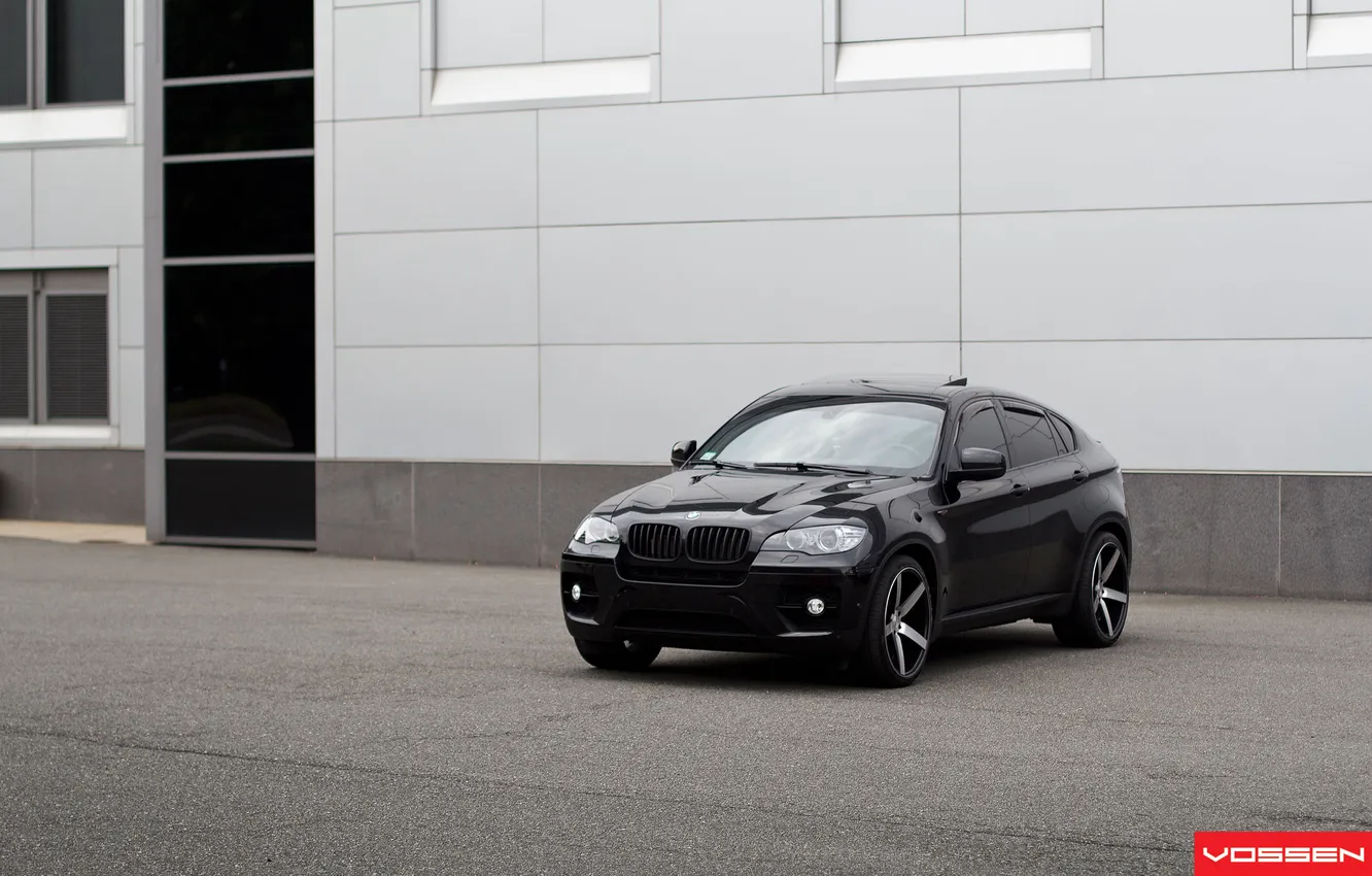Photo wallpaper black, jeep, drives, Tuning, BMW X6, Vossen, BMW x six